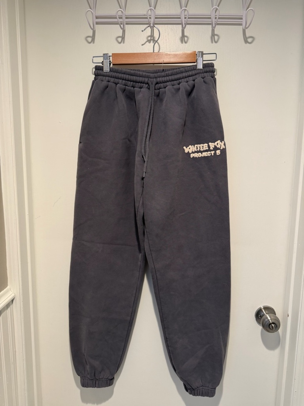 White Fox Gray Graphic Sweatpants